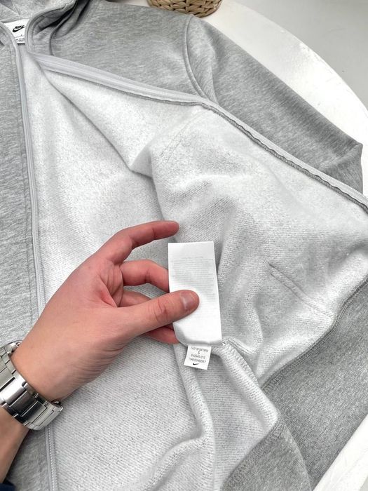 Худі на замку Nike сіре/ зіп худі найк чоловіче сіре/ кофта найк на замку сіра