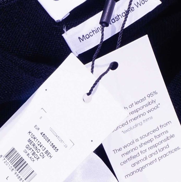 CALVIN KLEIN sweter L 100% merino czarny CK Premium Line Cena Producenta: € 270