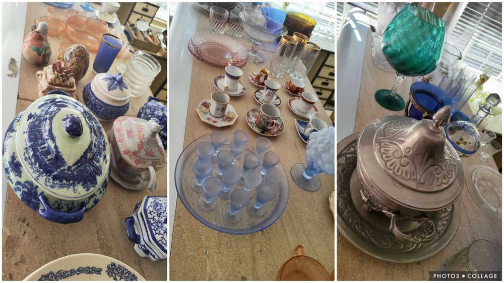 Lote de muitas peças de porcelana, vidro e outros