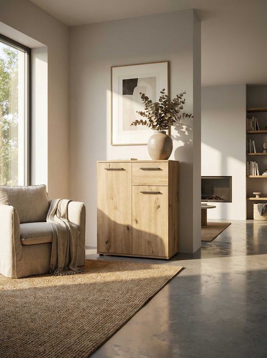 Komoda z szafkami do sypialni salonu 60x85x35cm Dąb Artisan