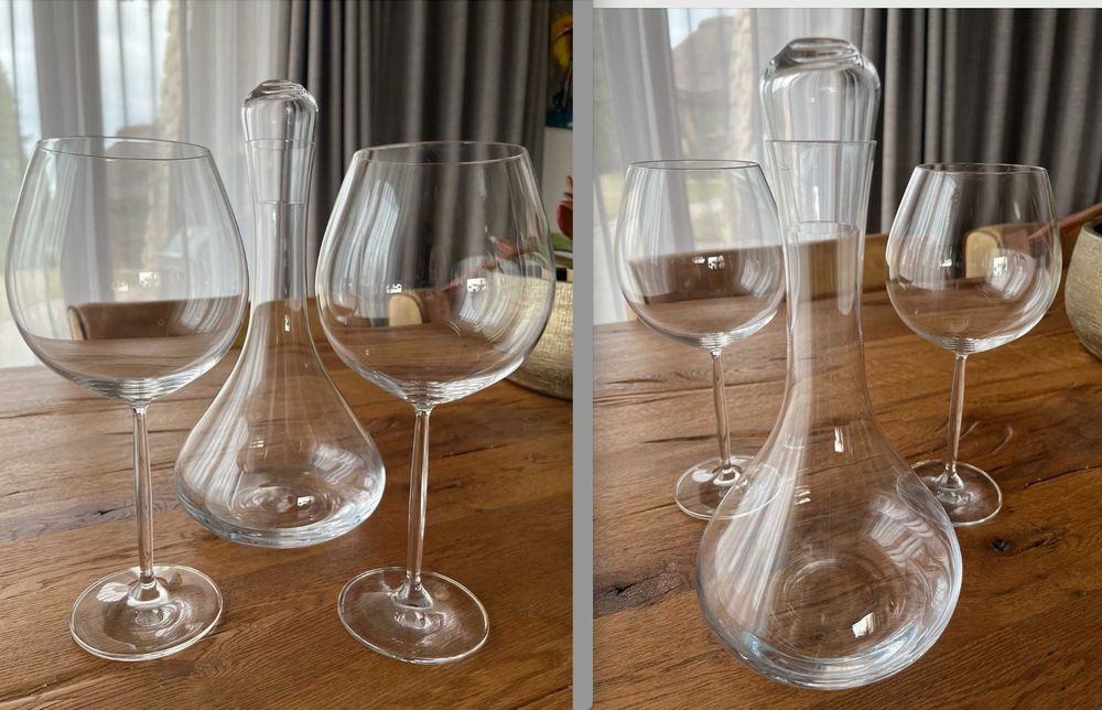 Komplet **DUŻE** 2x kieliszek do wina Burgund 839 ml + 1x karafka dekanter 1400 ml
