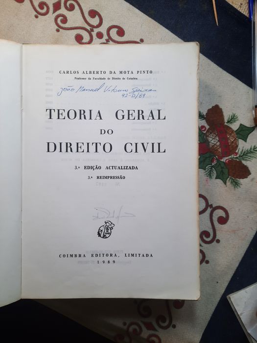 Teoria geral do direito civil do professor Mota Pinto