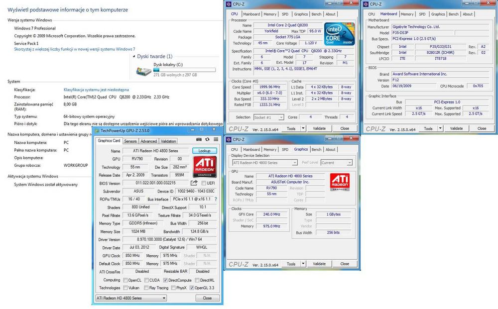 Komputer z Intel Core Quad 8GB DDR2 Radeon 320GB
