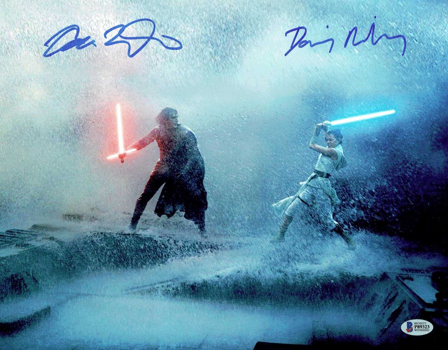 ! AUTOGRAFY Adam DRIVER i Daisy RIDLEY 28x35 cm Certyfikat STAR WARS