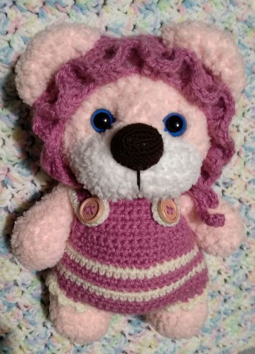 В'язана іграшка, ручна робота,  плюшевий ведмедик, handmade подарунок