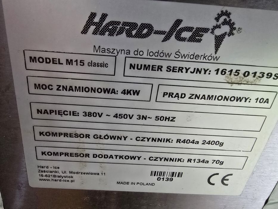 Maszyna do lodów świderków i włoskich.ki.
