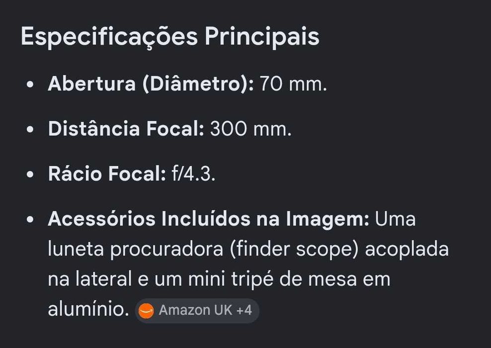Telescopio luneta para observar o ceu e eventos.