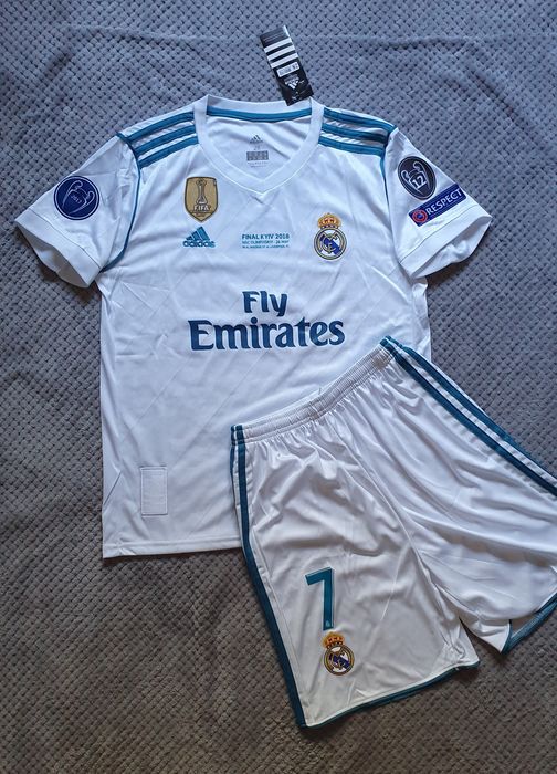 Komplet Piłkarski Real Madryt 2017/18 Dziecięcy Ronaldo 7 Biały