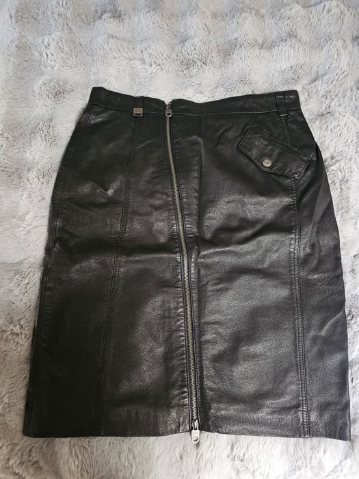 OCHNIK spódnica skórzana czarna M | 100% skóra | zamek 2-kierunkowy |