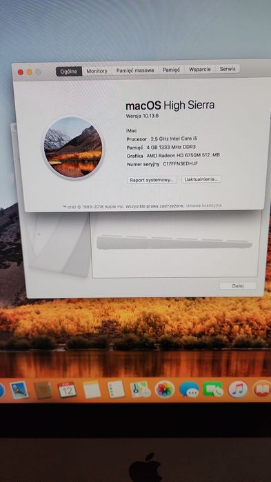 Apple iMac A1311 21,5 cala Full HD, Intel Core i5, idealny stan