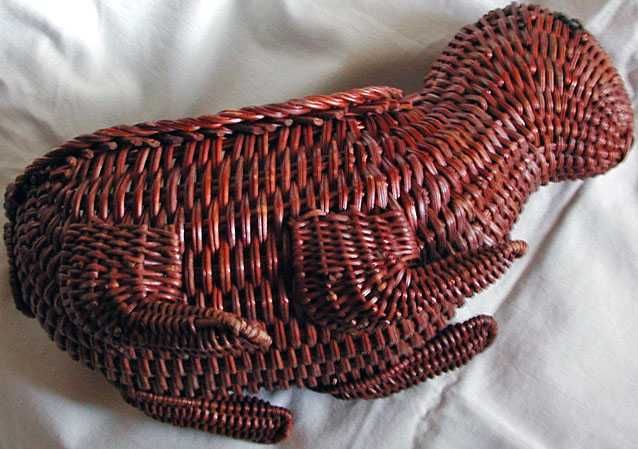 Rattanowy Żółw Rattan Pojemnik Koszyk Osłonka na Doniczki z Ratanu