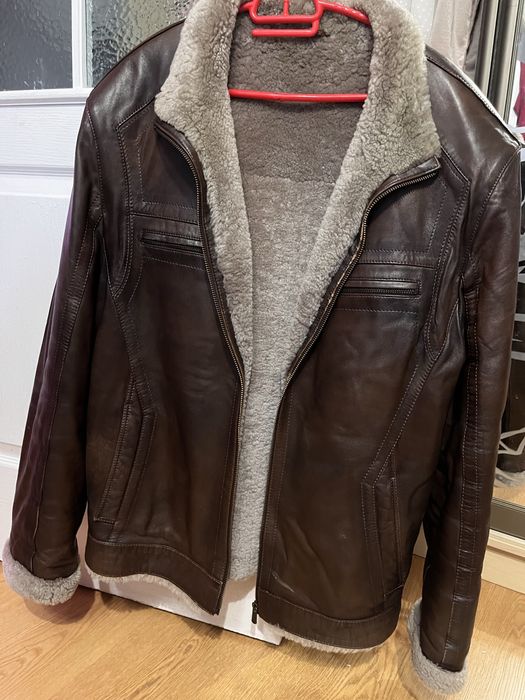 Чоловіча шкіряна дублянка(зима)