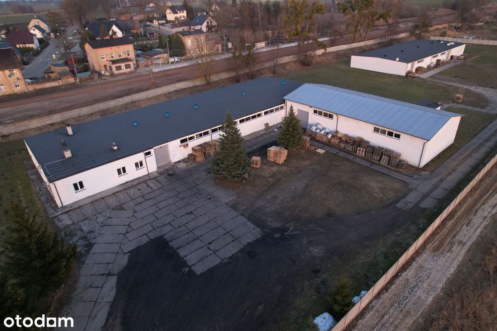 Dwie hale o powierzchni 2157m2, działka 1,34ha z MPZP