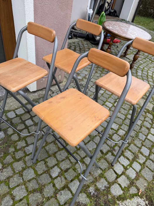 Krzesla hokerowe stołki hokerowe skladane 4 sztuki