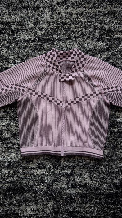 Prozis Top Ciclismo Cropped Zip | Rosa Xadrez | Novo