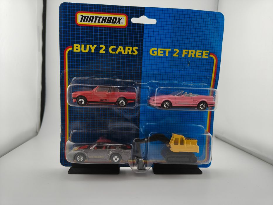Matchbox 4 Pack Zestaw BMW E30 323i Porsche Box