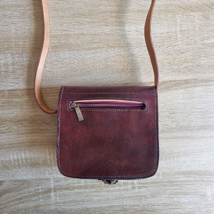 Carteira em Couro Natural com Simbolo Mão de Fátima (Hamsá)