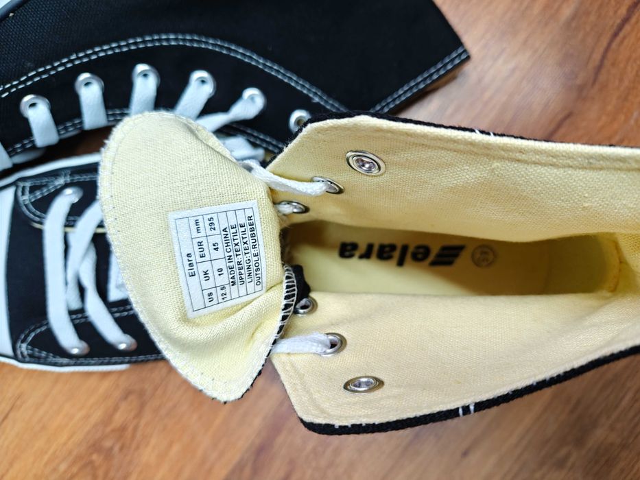 Czarne wysokie trampki męskie Elara 45