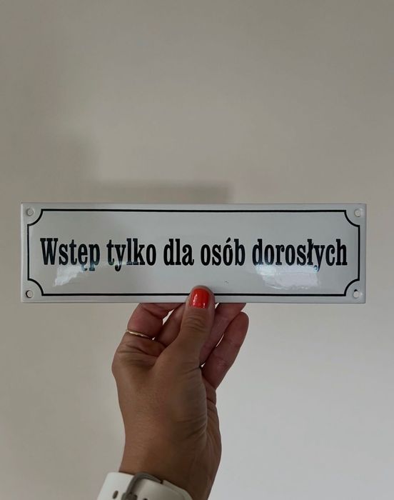 Wstęp dla osób dorosłych szyld emaliowany tabliczka