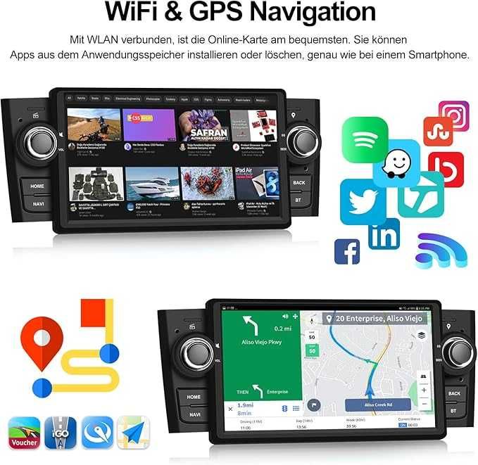 2/64GB CAMECHO Android 13 radio z nawi FIAT Punto 05-09r Linea 07-11r