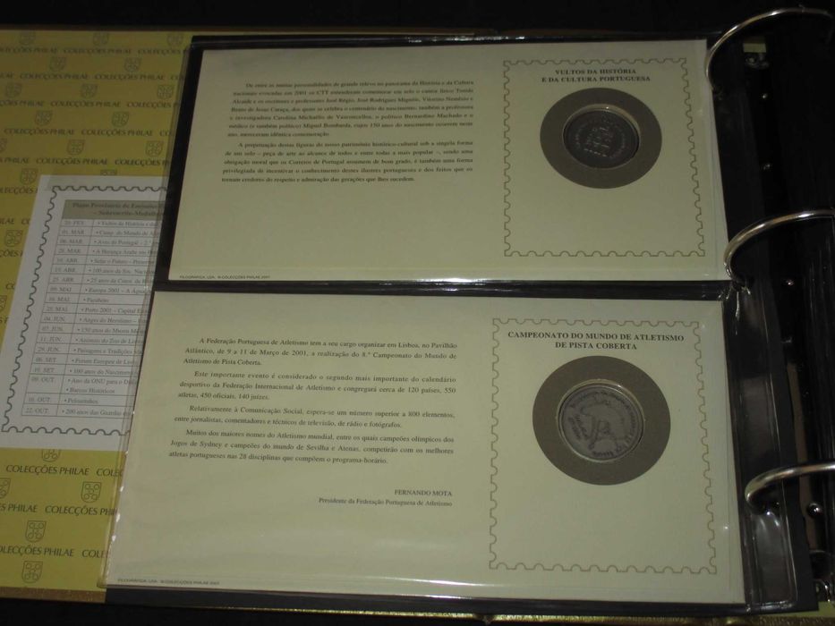 Colecção Sobrescrito-Medalha de 1º Dia 2001 a 2004 Philae Completo