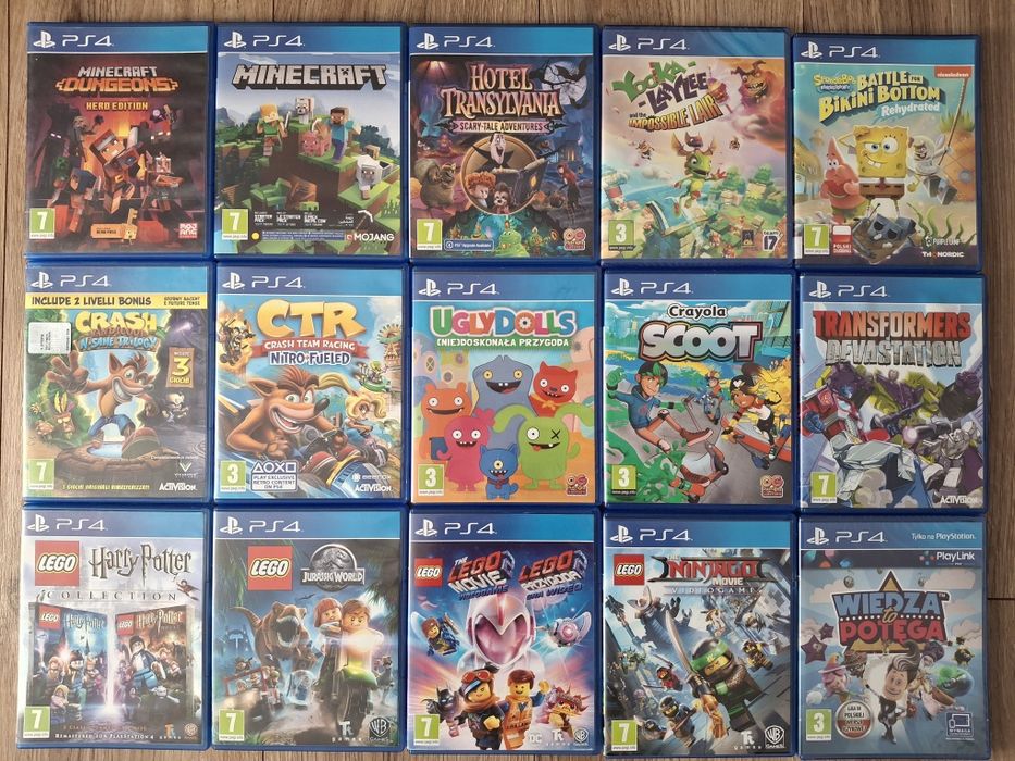Gry PS4 i PS5 dla dzieci Minecraft Lego Crash