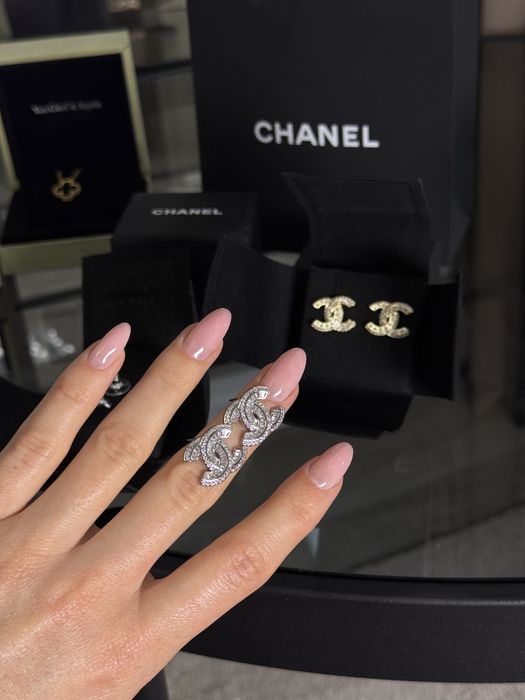 Сережки chanel серебро подарок