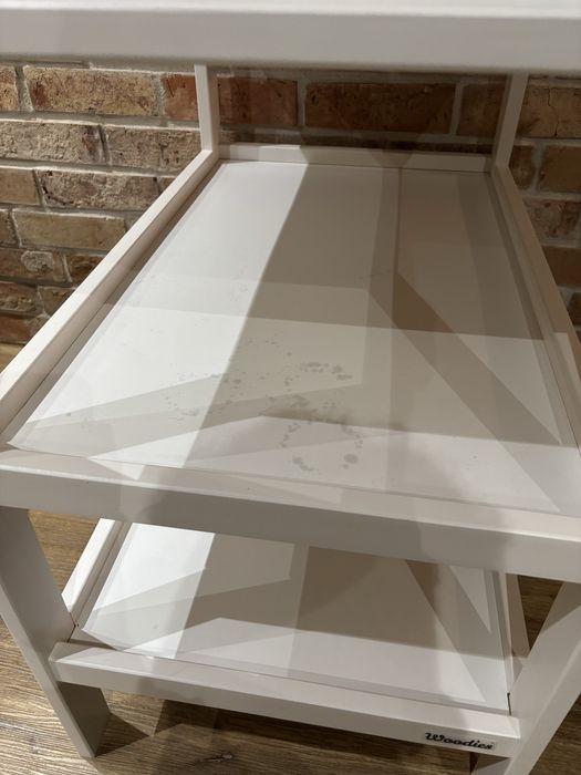 Drewniany, biały przewijak Woodies, stan dobry