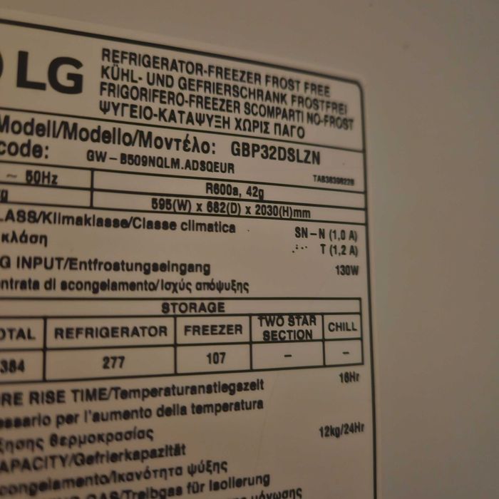 Lodówka LG GBP31DSLZN 341l Total NoFrost LED DoorCooling Srebrna 60cm