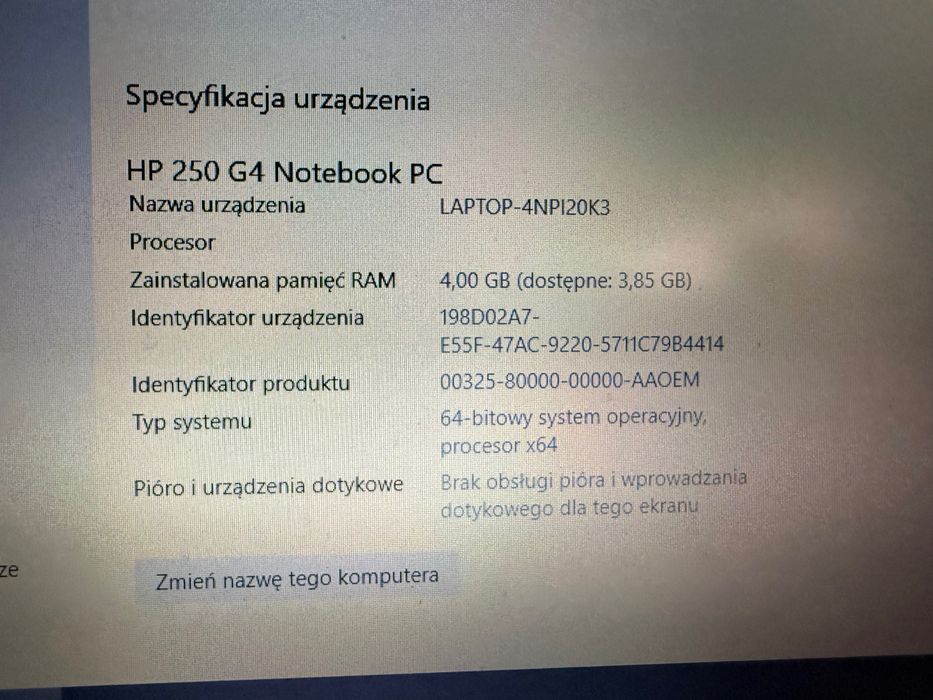 Laptop HP 250 G4