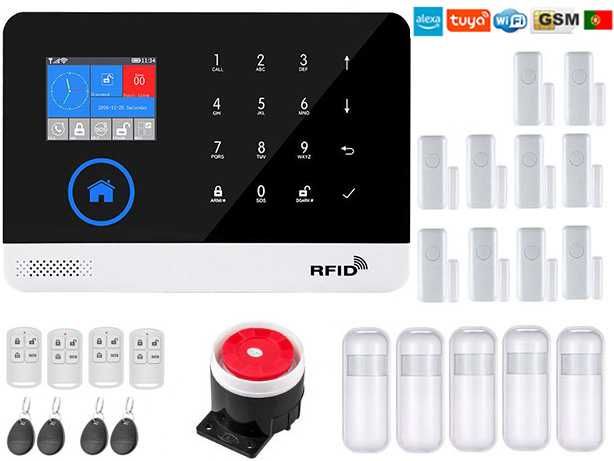 Alarme Tuya Casa Vivenda sem fios GSM/WiFi/ Android/iOS PT (NOVO)