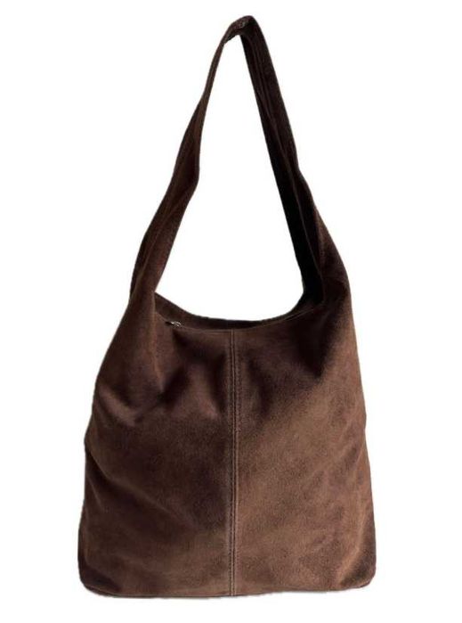 Torebka czekoladowa duża skóra skórzana brązowa worek Lorenzo Paris