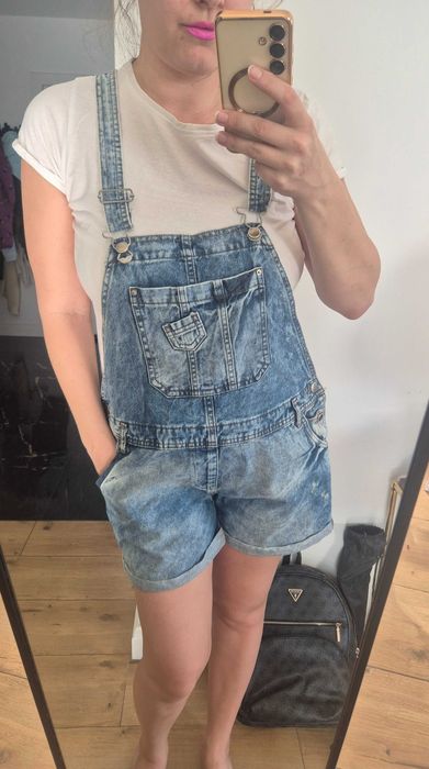 Ogrodniczki kombinezon na lato dżinsowy jeans plus size wygodny XL