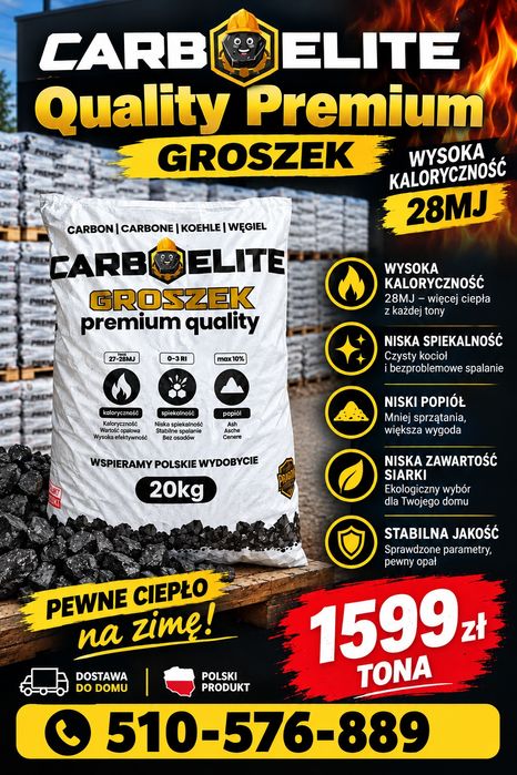 Węgiel Groszek Carboelite Premium 28Mj Promocja