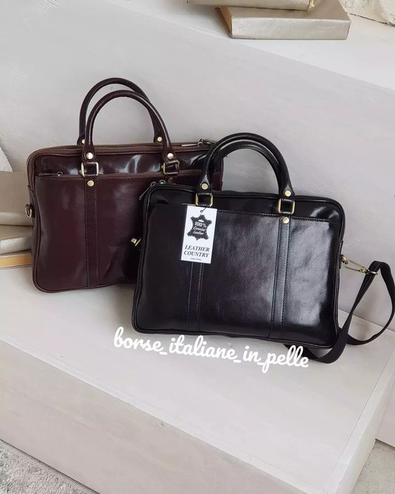 Чоловіча шкіряна сумка, портфель Італія, Virginia Conti