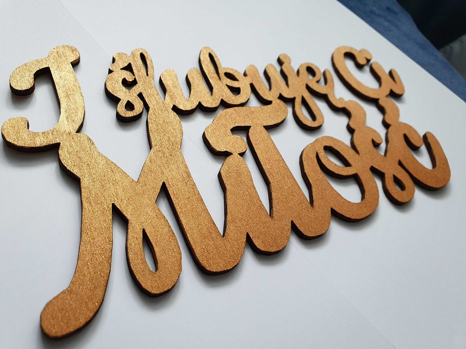 Napis "I ślubuję Ci miłość" ślub wesele miedziany wesele
