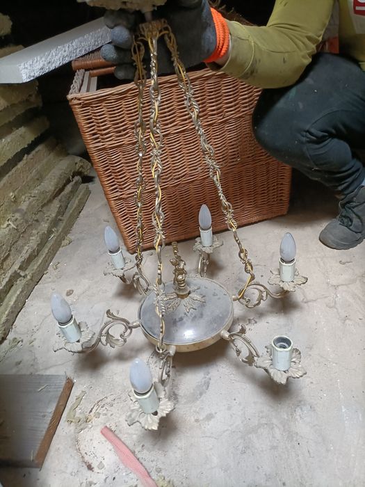 Żyrandol + 2 kinkiety (mosiężne)