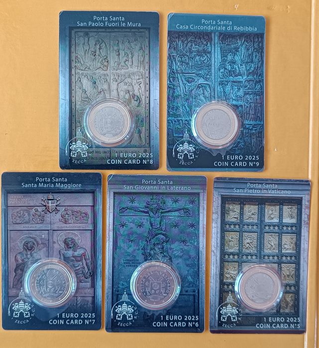 Vaticano Coincart moeda de 1 euro -Vários anos - As Portas Sagradas