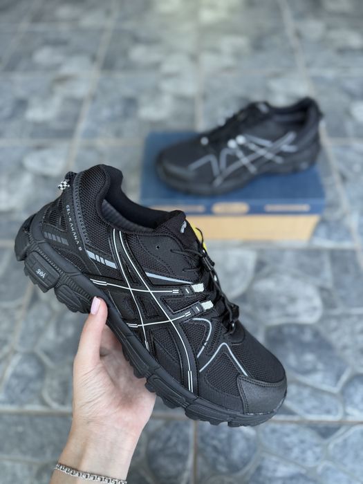 47,48,49,50р ТЕРМО кросівки чоловічі Asics Gel-Kahana 8 у великих розмірах (БАТАЛИ) чорні
