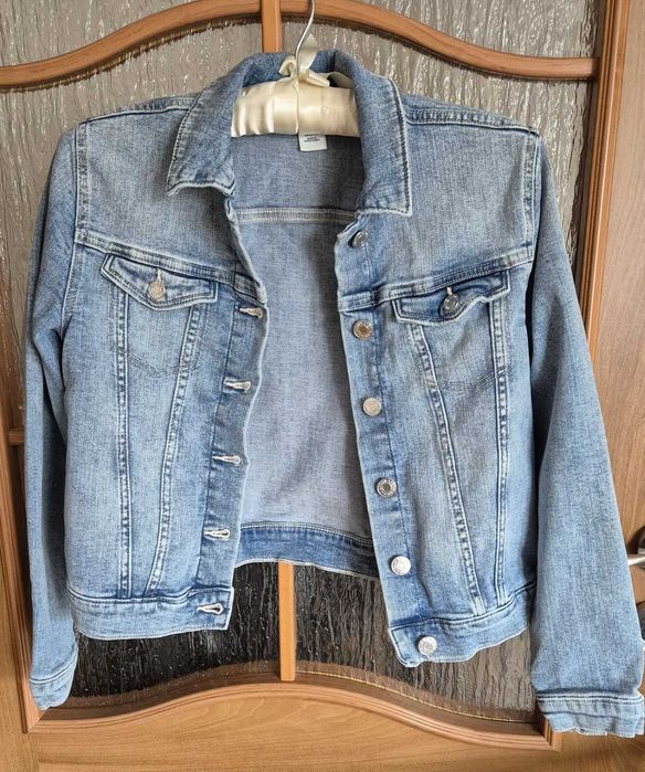 dziewczęca, dziecięca kurtka jeansowa H&M rozm.146