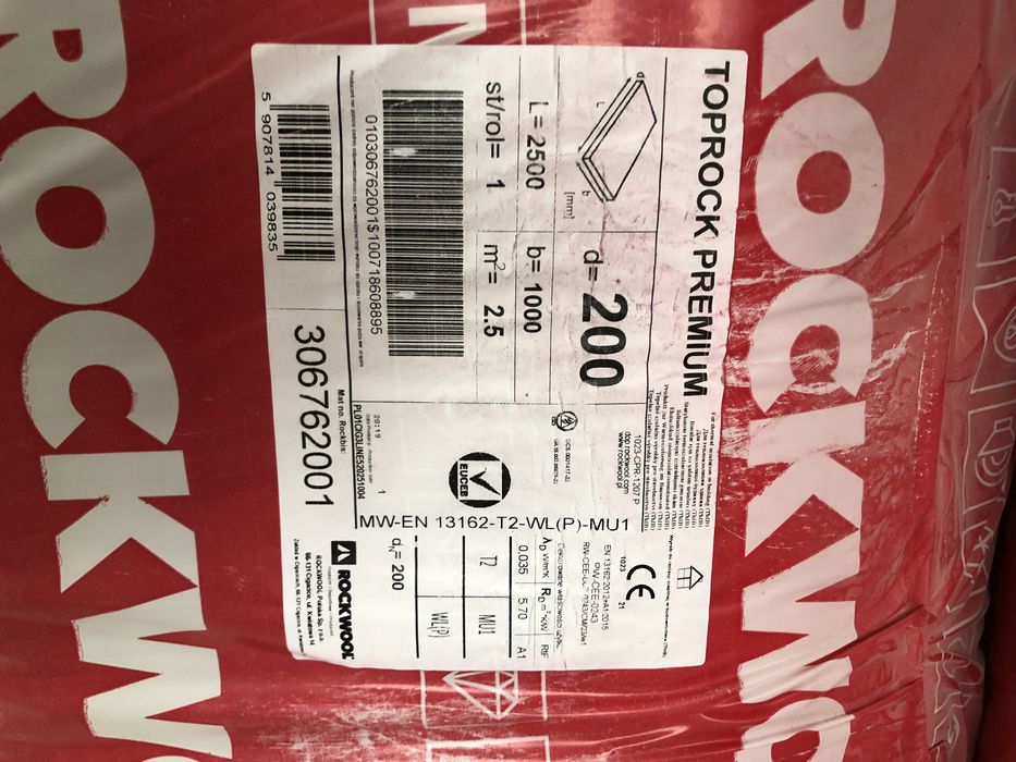 Wełna Rockwool Toprock Premium 200 0.035 x5 Superrock 100 0.035 x6