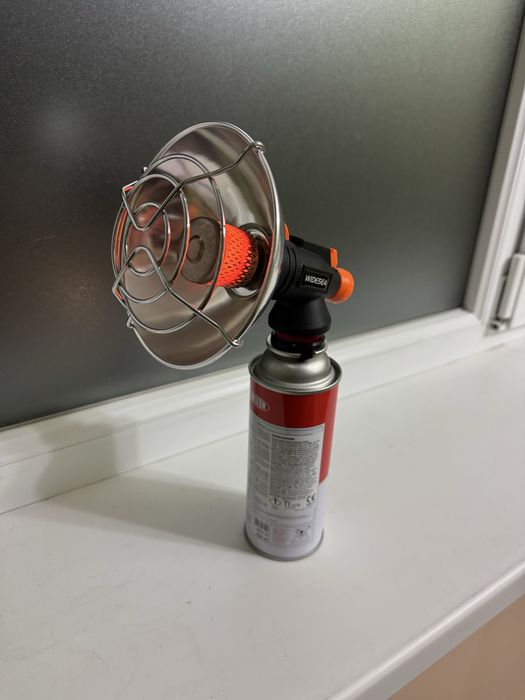 Газовий обігрівач, насадка на баллон