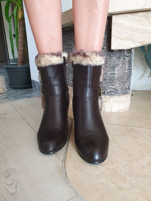 Buty skórzane zimowe Trzewiki na obcasie Tomasso Taccardi 39