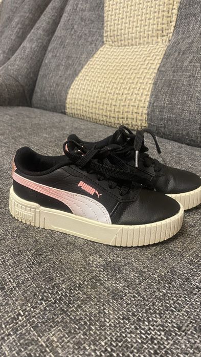 Кросівки puma кеди дитячі дівчінка чорні з рожевим