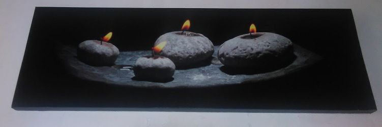 Quadro de Velas com chamas "acesas"