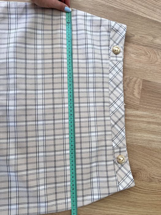 Spódnica 42 Taranko beżowa w kratkę krótka spódniczka nowa z metką