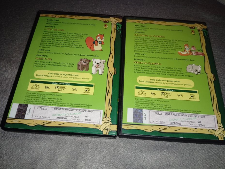 DVDs  Filmes Infantis Bana e Flapi Jacky e Jill  Como Novos