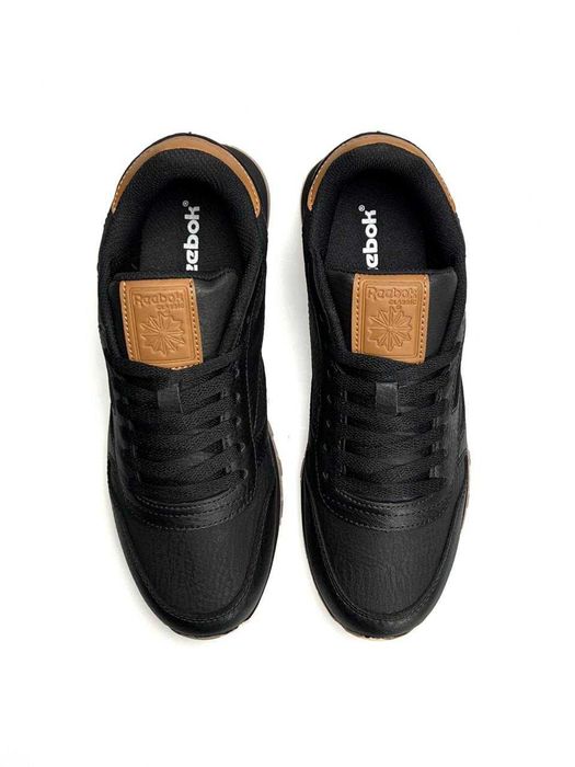 Кросівки Reebok Classic Leather Black Brown premium i89 шкіряні