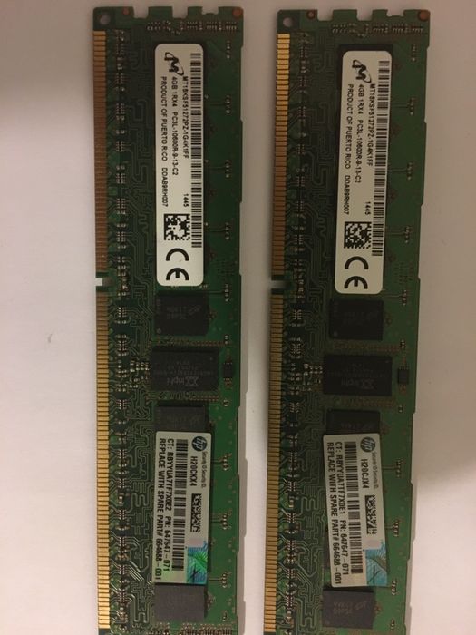 Memorias servidor de 2 e 4 gb