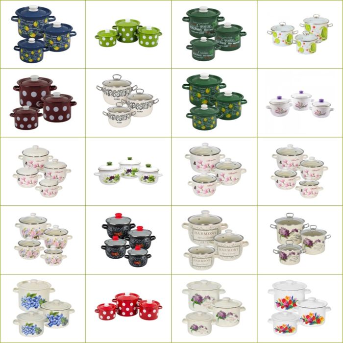 Посуда эмалированная. Кастрюли качество отличное. Кастрюля